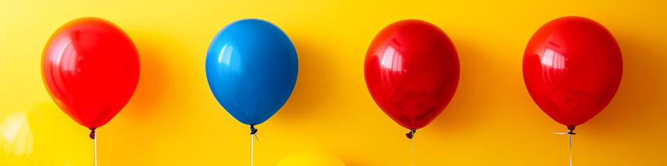 free space on the left corner for title banner with a colorful balloons