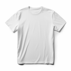 Men's white mockup blank t-shirt template, for your design layout for print, isolated on a white background