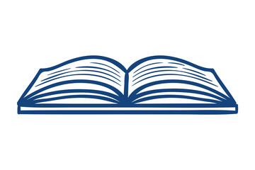 open book. Hand drawn vector illustration.