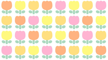 レトロかわいいチューリップパターン⭐︎PNG