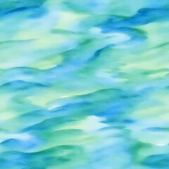 Fototapeta na wymiar Watercolor blue seamless IA generative