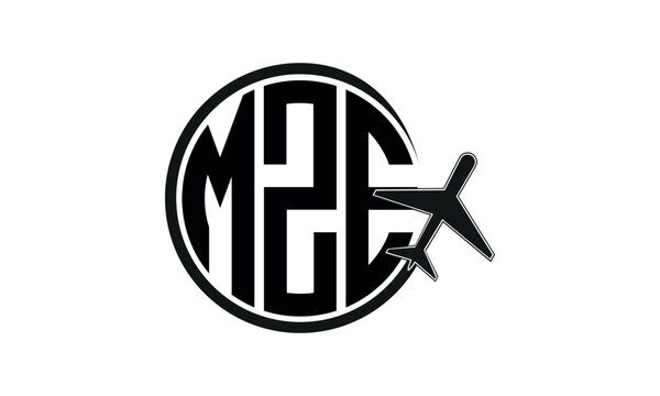MZE three initial letter circle tour & travel agency logo design vector template. hajj Umrah agency, abstract, wordmark, business, monogram, minimalist, brand, company, flat, tourism agency, tourist