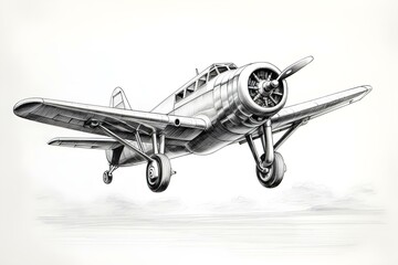 childs pencil drawing Airplane. Concept Child's Pencil Drawing, Airplane Illustration