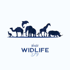 World Animal Day | poster, post,  with graphic animals on Nature Love Animal, silhouettes, icon, vector, set. of | happy, wild, animals, Day, Poster, social media post | international. Animal Day |  - obrazy, fototapety, plakaty
