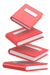 3D Book. Book Stack. 3D illustration.