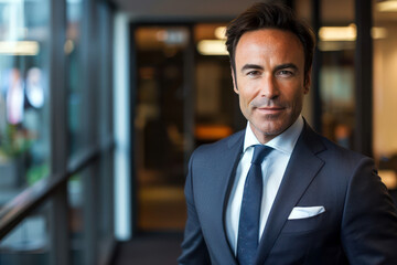 Fototapeta premium Businessman in suit with confident look