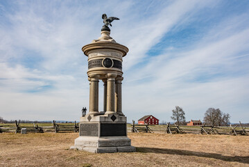 Monument to the 73rd New York Infantry, Gettysburg Pennsylvania USA - obrazy, fototapety, plakaty