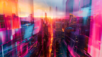 Obraz premium abstract background city life, colorful wallpaper