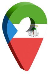 Equatorial flag pin map 3d render geotag	
