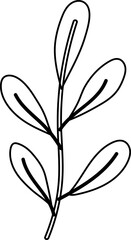 Plant leaves tree doodle decoration design.
