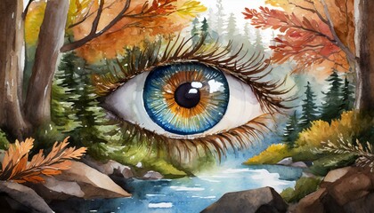 painted eye in the forest - artistic style ver 3