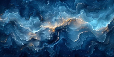 Deurstickers Abstract blue ocean waves © toomi123