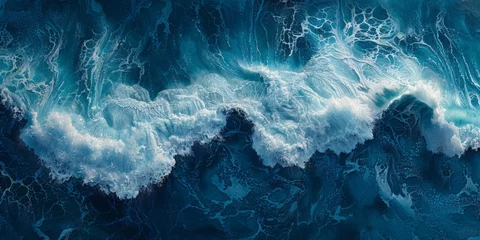 Fototapeten Abstract blue ocean waves © toomi123