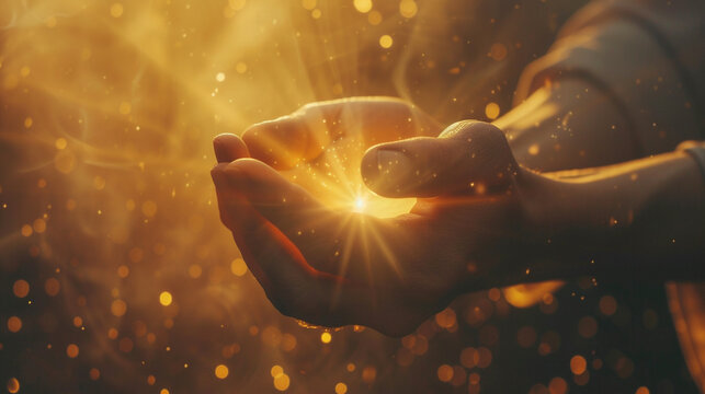 Human hands open palm up worship Eucharist Therapy Bless God Helping Repent Catholic Easter Lent Mind Pray Christian concept background