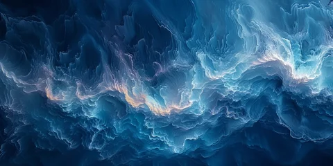 Fototapete Fraktale Wellen Abstract blue ocean waves