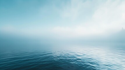 Ethereal Fog Over a Calm Lake at Dawn for Peaceful Morning Scenes - obrazy, fototapety, plakaty