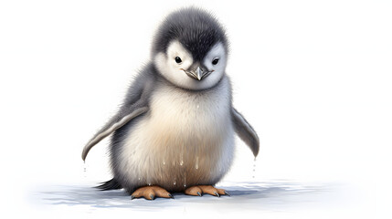 Fototapeta premium Penguin chick on white background