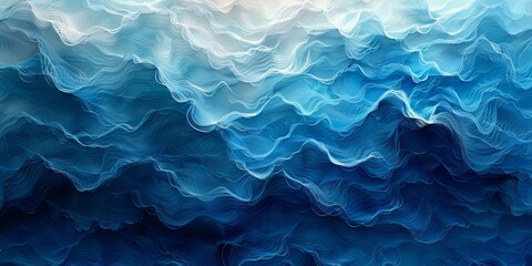Abstract blue ocean waves - obrazy, fototapety, plakaty