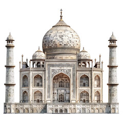 Taj Mahal on transparent background PNG for India tourism decoration.