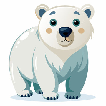 polar bear cartoon vector on white background