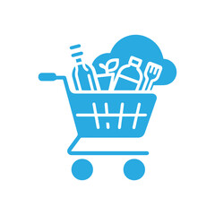 Shopping cart vector icon flat design. 