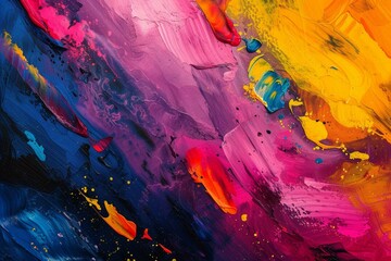 Abstract artist painting with colorful acrylics on canvas, colorful modern artwork of abstract watercolor background with splashes, abstract oil painting on canvas, acrylic art, artistic texture - obrazy, fototapety, plakaty