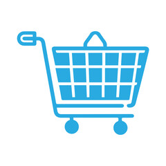 Shopping cart vector icon flat design. 