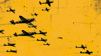 toy military fighter jet airplane pattern on color background, war and conflict illustration concept, combat aviation industry wallpaper