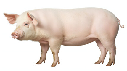 Pig on white background