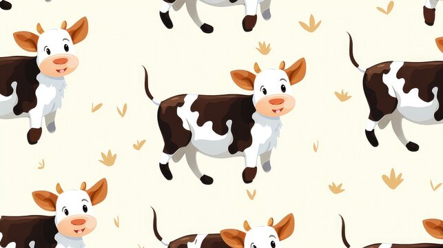 Highland cow pattern. pastel background