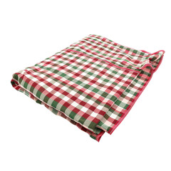 Traditional red checked blanket, ideal for picnics, isolated on transparency.