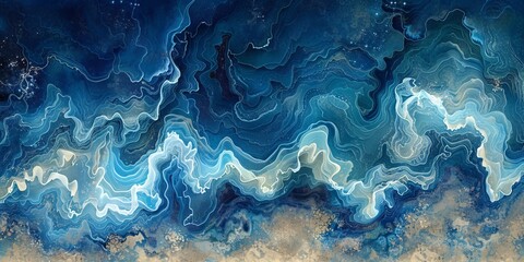 Fototapeta na wymiar Abstract blue ocean waves