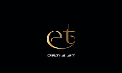 ET, TE, E, T abstract letters logo monogram