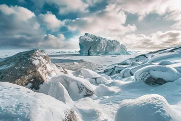 Foto op Plexiglas Arctic Wilderness with Icebergs and Snow © Bijac