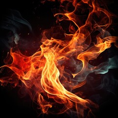 Fototapeta premium Close up texture of fire, summer heats. Generative Ai.