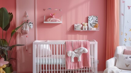 Obraz na płótnie Canvas Baby girl room interior design