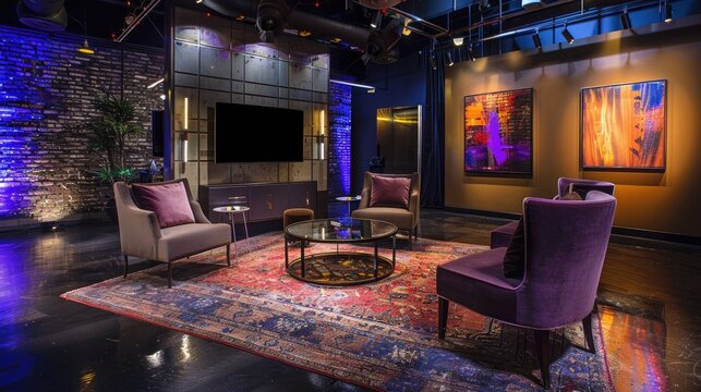 Luxurious seating for chats and television interviews