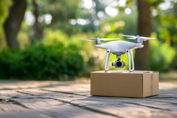 Smart package Drone Delivery smart safety systems. Box shipping prescription drone delivery parcel vr transportation. Logistic tech tech methodologies mobility freight market