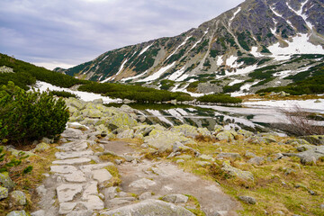 Morskie Oko trail , hike in the Tatras mountains , five polish ponds valley 