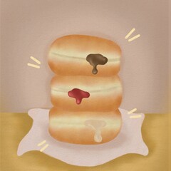 Tasty Donut Bombolone Illustration
