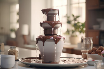 Sweet Indulgence: Decadent Chocolate Fountain Delight Banner - A Chocoholics Dream Come True!
