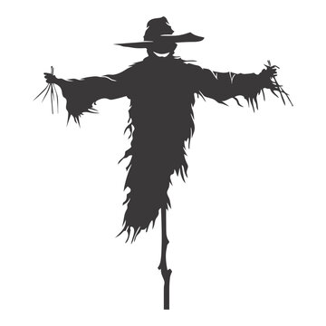 recommend clip art: Silhouette Scarecrow black color only full body