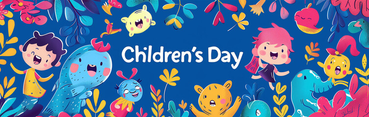 International Children's Day, a bright banner.