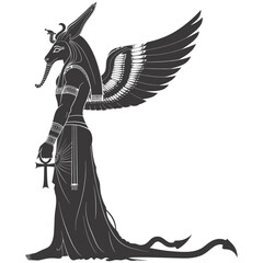 Silhouette spinx the egypt Mythical Creature black color only full body