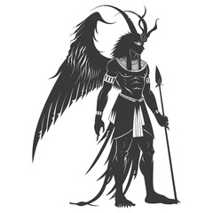 Silhouette spinx the egypt Mythical Creature black color only full body