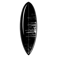 Silhouette surfing board on the beach black color only