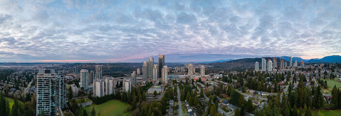 Highrise Buildings in Moder City. Coquitlam, Vancouver, BC, Canada.