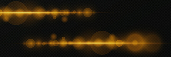 Set of lines and particles, sparkles with glare effect, bokeh lights and sparkles. Transparent light of flashes. On a transparent background.