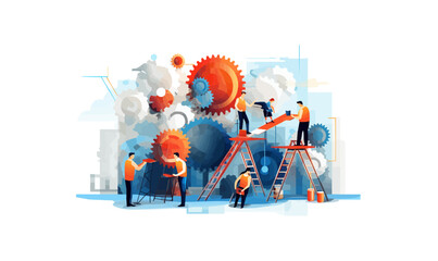 teamwork vector flat minimalistic isolated illustration