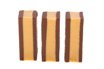 striped chocolate candies isolated
